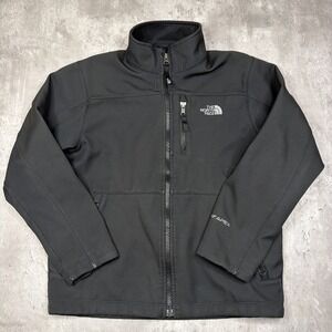 The North Face Boys Medium Jacket TNF APEX Black Soft Shell Full Zip Gorp